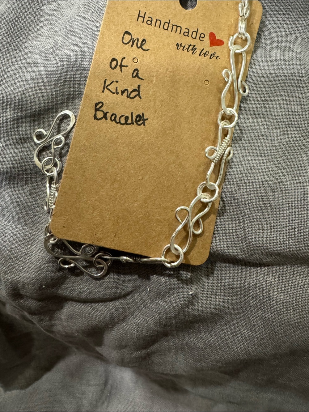 Handmade One of a Kind Silver Link Bracelet